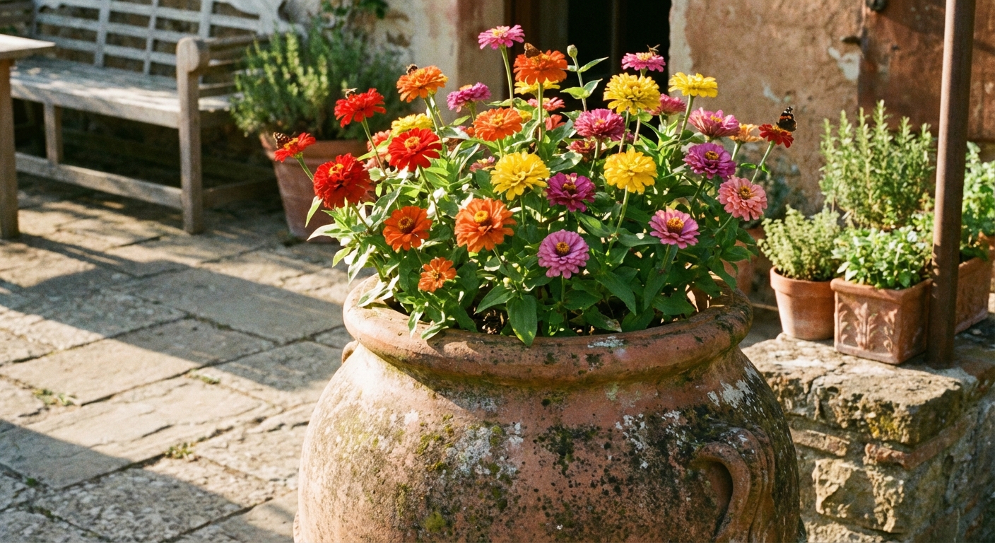 Effortless Zinnias in Pots (Organic)